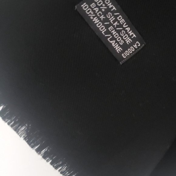 Vintage CHRISTIAN DIOR Silk & Wool Long Neck Scarf Geo Pattern Black Red Grey - Picture 5 of 6